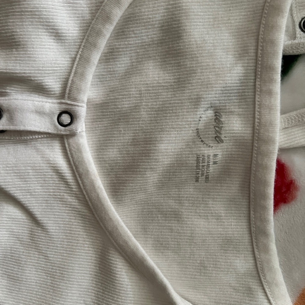 White Ribbed Button-Front Top - Picture 2 of 6